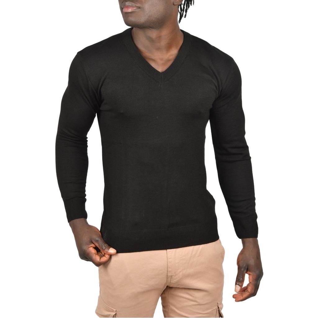 

Базовый трикотажный тонкий свитер DeepSEA Slim Fit с V-образным вырезом 2505494 S чёрный