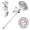 Doyime Oil Kitchen Cooking Dial Thermometer, 20cm Long, Stainless Steel, 0℃-200℃ High Precision, Height Adjustable, Clip Included, Waterproof,