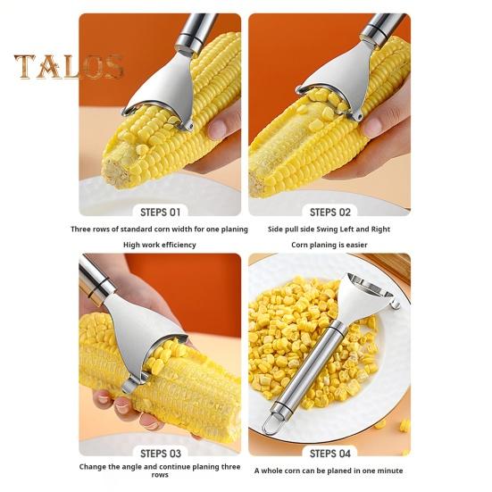 Corn Peeler Stainless Steel Cutter Thresher Kitchen Gadget Corn Stripper Tool for Cob Quick Corn Kernel Removal