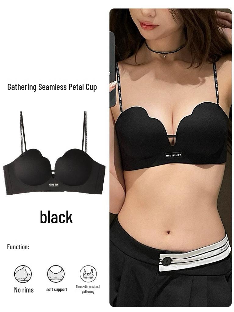 2025 New Sexy Seamless Thin Strap Bra: Enhances Small Chest, Anti-Sagging, Wire-Free