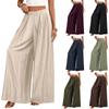 Women Casual Wide Leg Pants High Waist Loose Fit Pleated Cotton Trousers Comfortable Lightweight Palazzo Pants for Everyday Wear