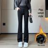 Women's Lambswool Wide-Leg Pants: 2026 Autumn/Winter One-Piece, Plus Velvet, Thick, Warm Mother's Pants