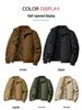 2025 Men's Double-Sided Washed Cotton Flight Jacket with Lambswool for Autumn/Winter