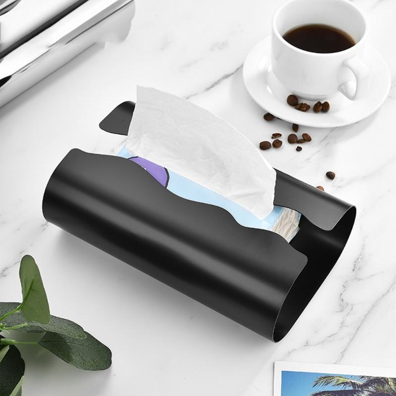 Tischtaschentuchbox aus Metall mit breiter Mittelschlitz für Esstisch, Couchtisch, Empfangstresen und Schreibtisch