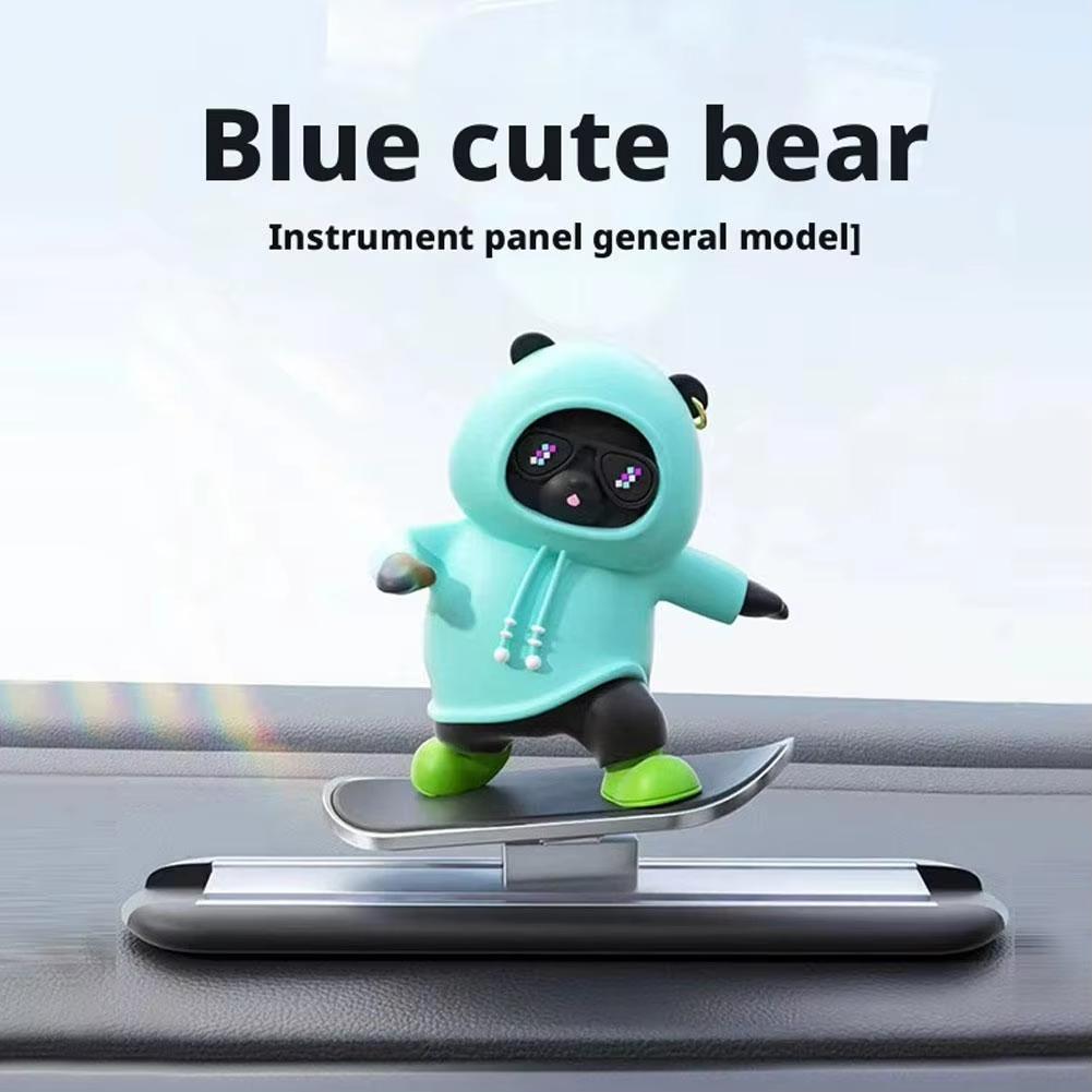 Novas Decorações para Painel de Carro Urso de Skate Placa de Estacionamento Magnética Carro Desenho Animado Criativo Acessórios de Interior