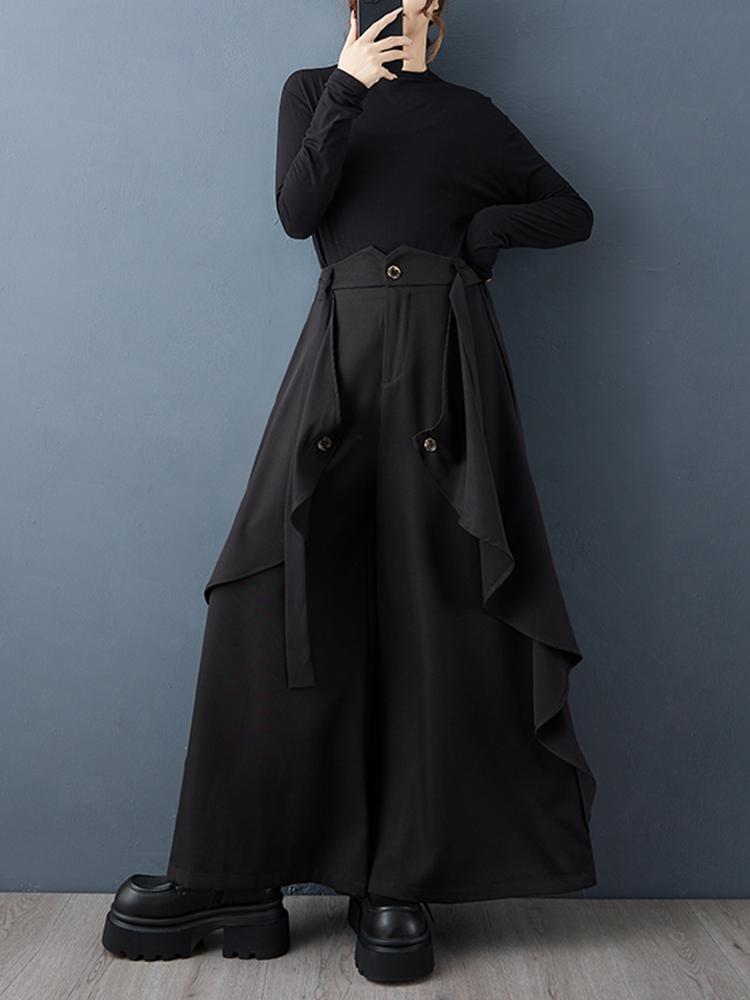 XITAO black irregular female pants GJ1249