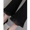 Korean Fashion Streetwear Summer High Waist Women's Patchwork Ruffles Capris Pants for Women Flare Pants Woman Trousers