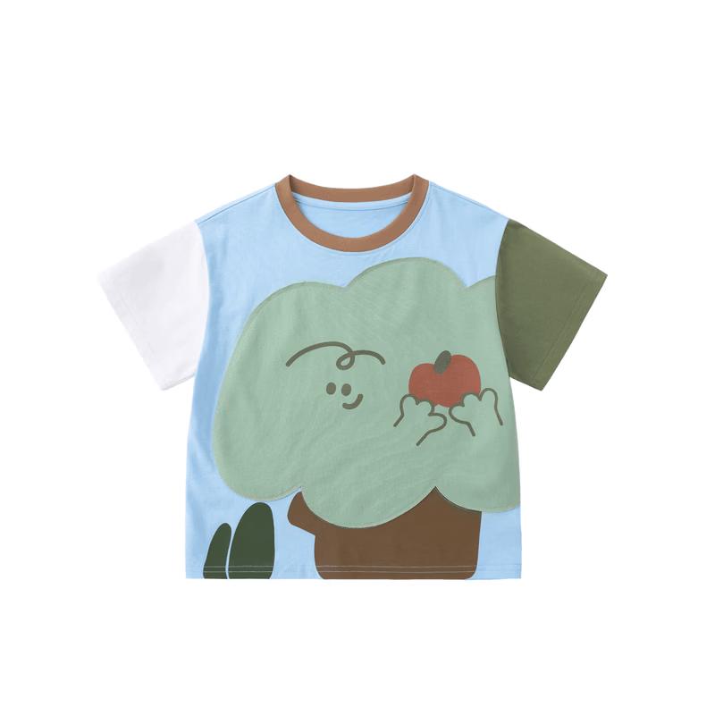 Dudujia 100% Cotton Kids Cartoon Short Sleeve T-Shirt