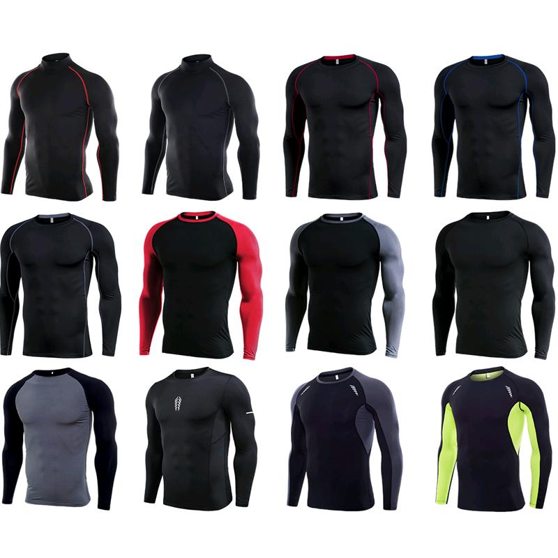 Men's Sports Running T Shirt+ Pants Fleece Thermal Quick Drying Clothes Winter Warm Long Sleeve Tops & Trousers for Running Fitness Training