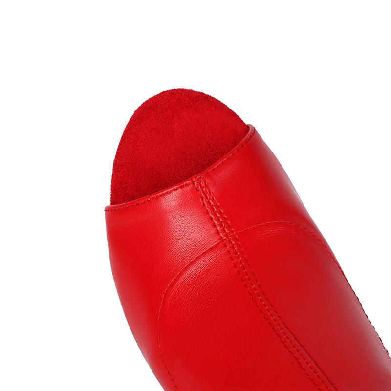 Damen-Stiefel mit hohen Absätzen, sexy europäischer und amerikanischer Stil, hochhackige Überknie-Stiefel mit offenen Zehen in großen Größen.