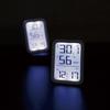 SLOWER [Temperature and Humidity Clock] Digital Desk Clock with Temperature and Humidity Display, Backlight, Alarm, White SLW424 Paz