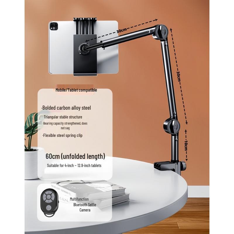 Live-Übertragungsständer für Mobiltelefone und Tablets mit Rädern - Rotierender, multifunktionaler Bodenhalter für Aufnahmen von oben