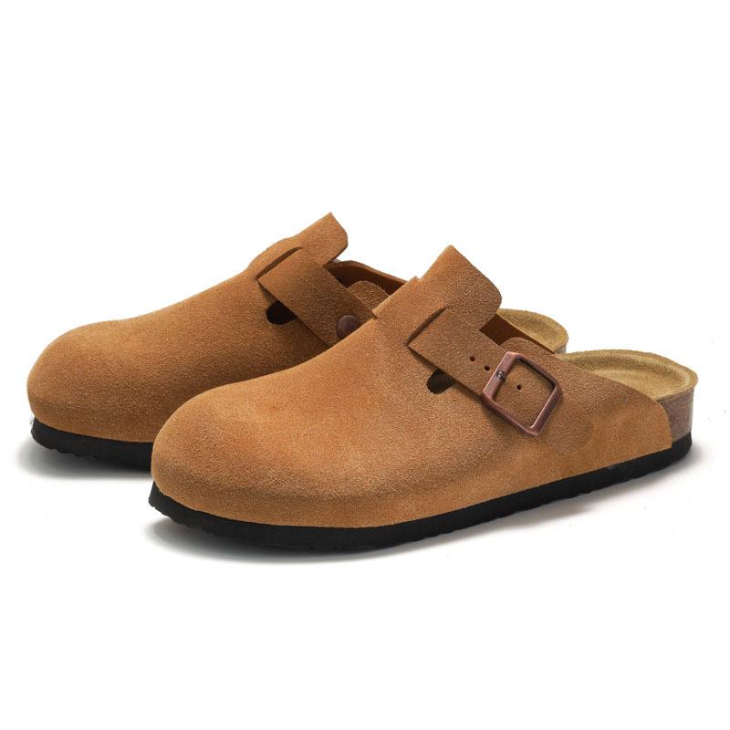 Pallene Cork Suede Clogs for Women Men Cork Footbed Slippers Fashion Outdoor Beach Sandals with Arch Support Slip-on Home Shoes
