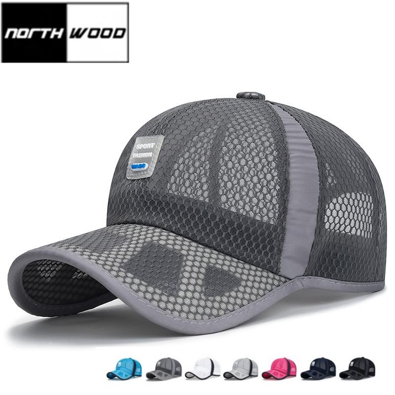 Northwood Adults Summer Stitched Hollow Brim Mesh Baseball Cap for Men Women Travel Sun Outdoor Hat Hip Hop Cap
