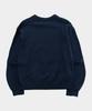 SOMEPLACE MAN Lettering Logo Contrast Round Neck Long Sleeve Oversized Knit Sweatshirt [Navy]