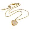 Stylish Pearls Necklace with Heart Shaped Shells Pendant and Full Diamonds Gifts for Trendy Women Special Occasions