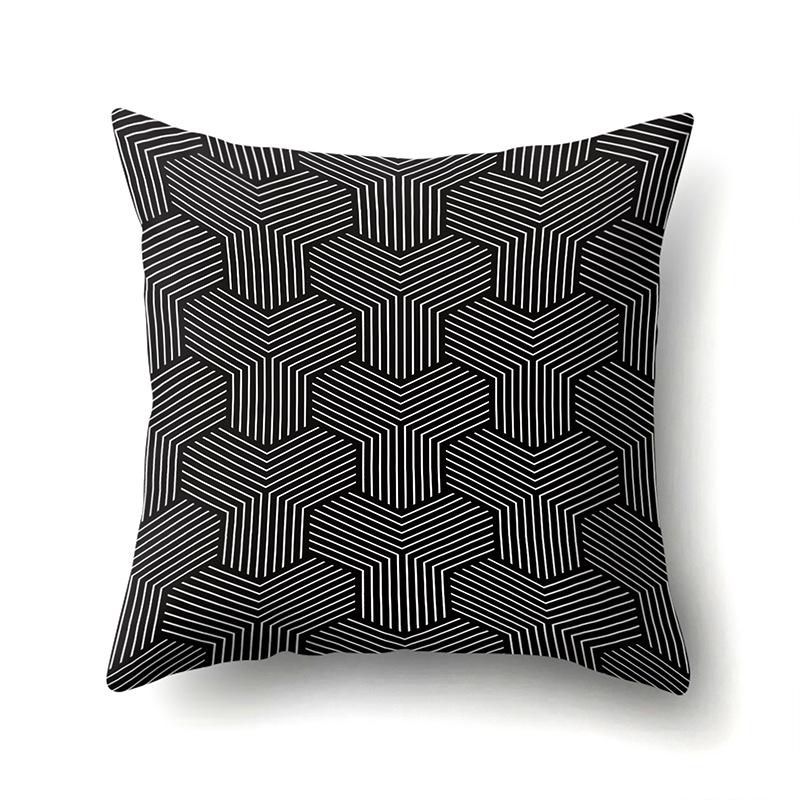 Gray Nordic Retro Ins Light Luxury Polyester Pillowcase Car Decoration Home Printed Waist Rest Pillowcase