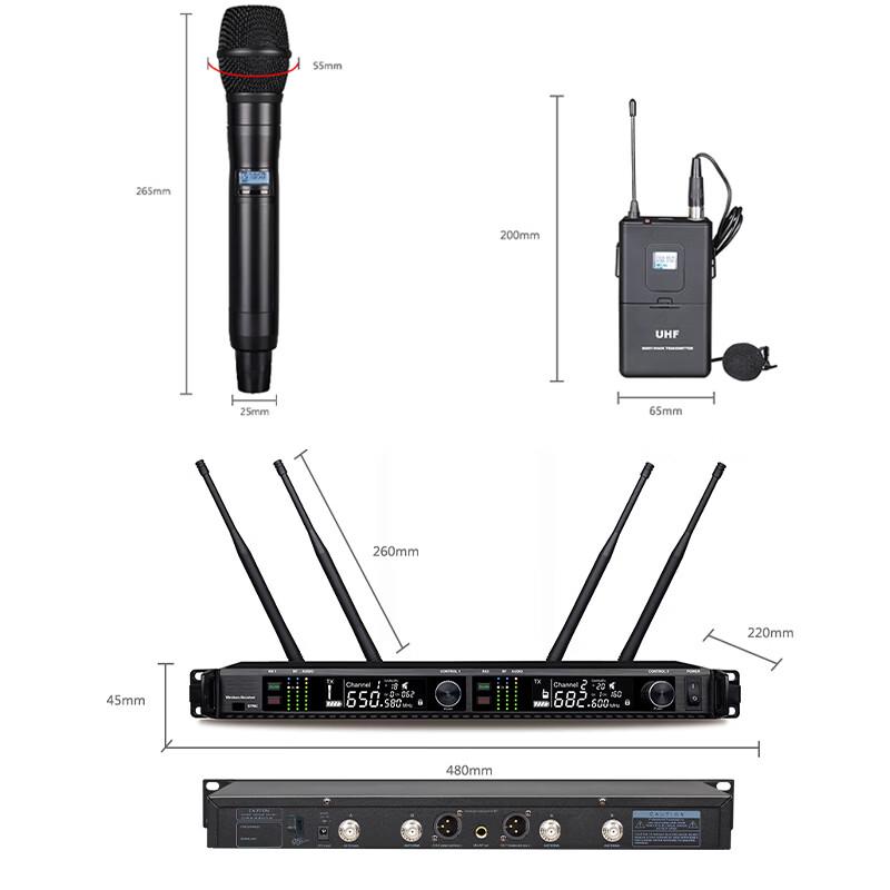 Xun Er Wei Professional True Diversity Wireless Microphone System (CN version)