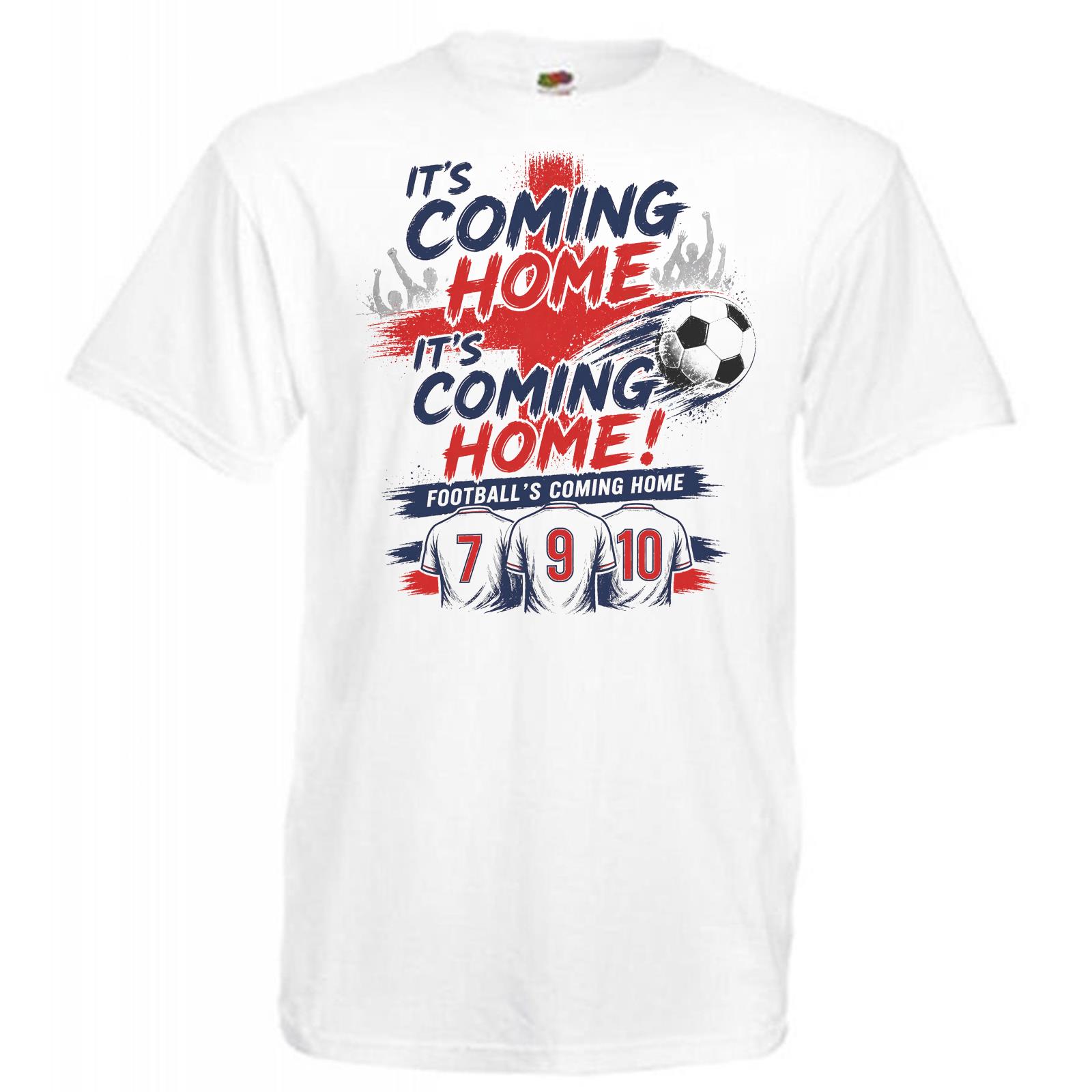 Adults Its Coming Home England Football Supporters Chant Unisex White TShirt 2XL
