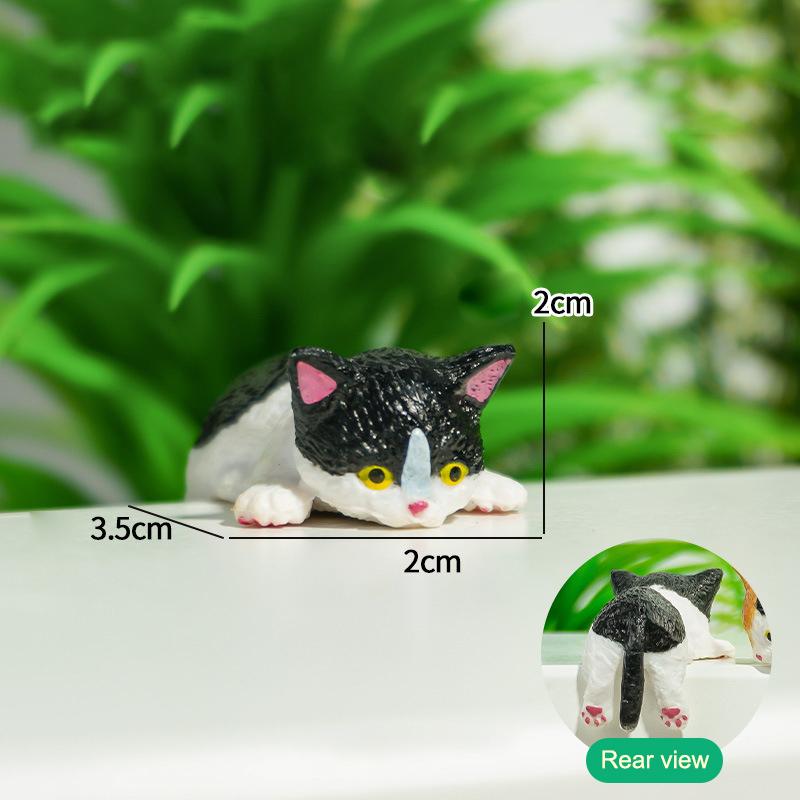 5Pc Car Landscape Cat Ornaments Cute Cartoon Cat Ornament Car Center Console Navigator Screen Sleeping Cat Decoration Miniatures