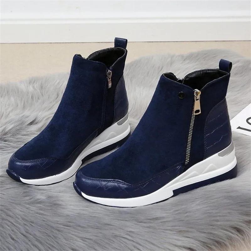 Fashion Winter Ladies Shoes New Arrival  Warm Womens Boots Platform Snow Ankle Boots for Girls Wedge Heels for Women