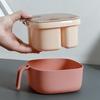 1pc Seasoning Box Spice Jar with Spoon Four-Compartment Transparent Flip-top for Storing Seasonings and Spices
