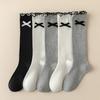 Girls White Bow Ruffle Knee High Socks Soft Lace Long Stockings Cute Spring Summer School Children Socks