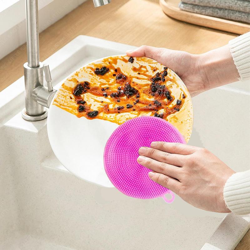 10PCS Silicone Dish Bowl Scrubber Dirt Cleaning Kitchen Towel For Non-Stick Oil Cleaning Washing Tool Kitchen Cleaning Brush
