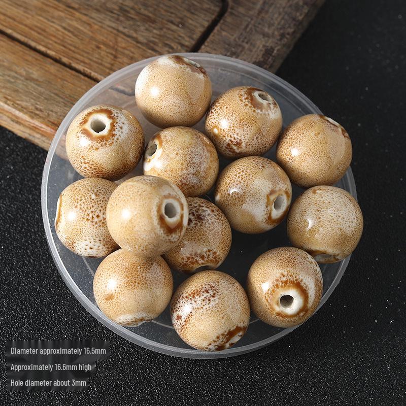 16mm Retro Ceramic Beads for DIY Bracelets & Necklaces