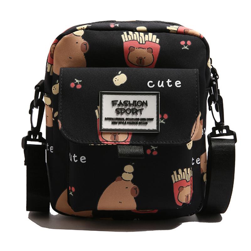 Кавайная сумка через плечо капибара милая мультяшная сумка кроссбоди модная универсальная повседневная сумка для телефона унисекс сумка через плечо для девочек подарок 896₽