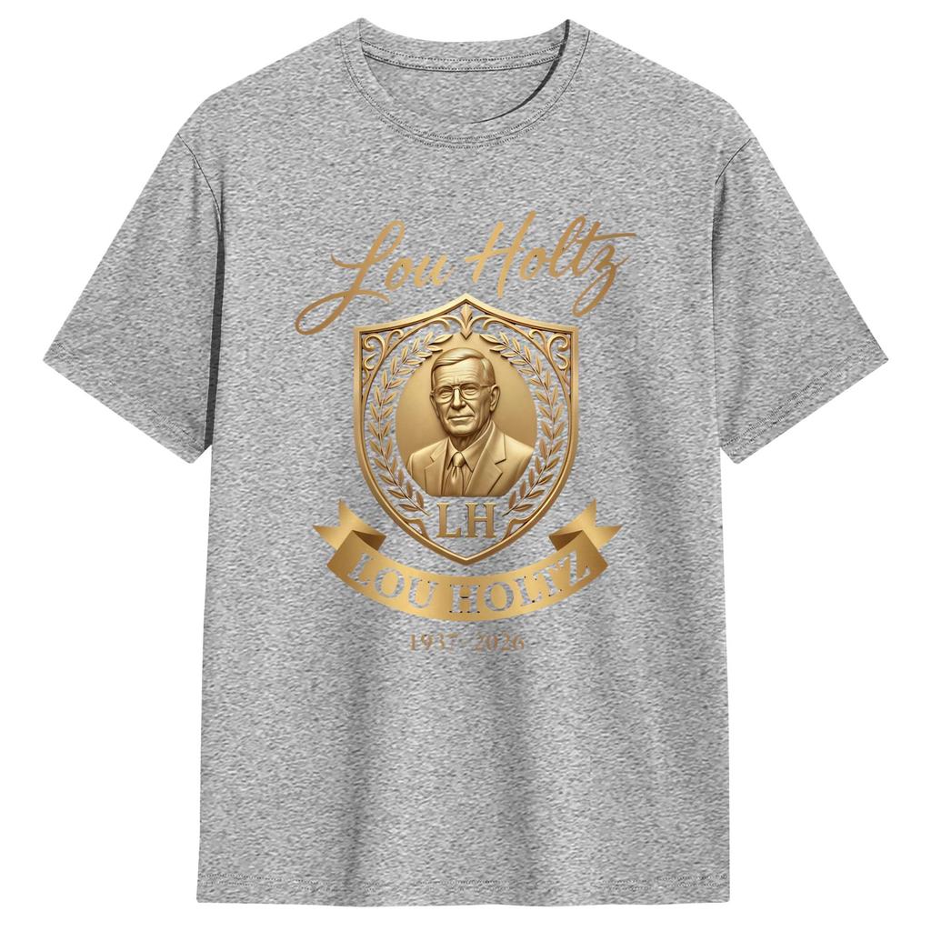 Vintage TShirt Beach Lou Holtz Logo Popular T Shirts 100 Cotton Tee Shirt for Men Y2K Casual Custom DIY Short Sleeve Tees