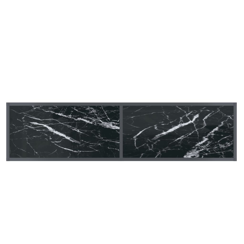 Vidaxl Stolik Konsolowy, Czarny, 140X35X75,5 Cm, Szkło Hartowane