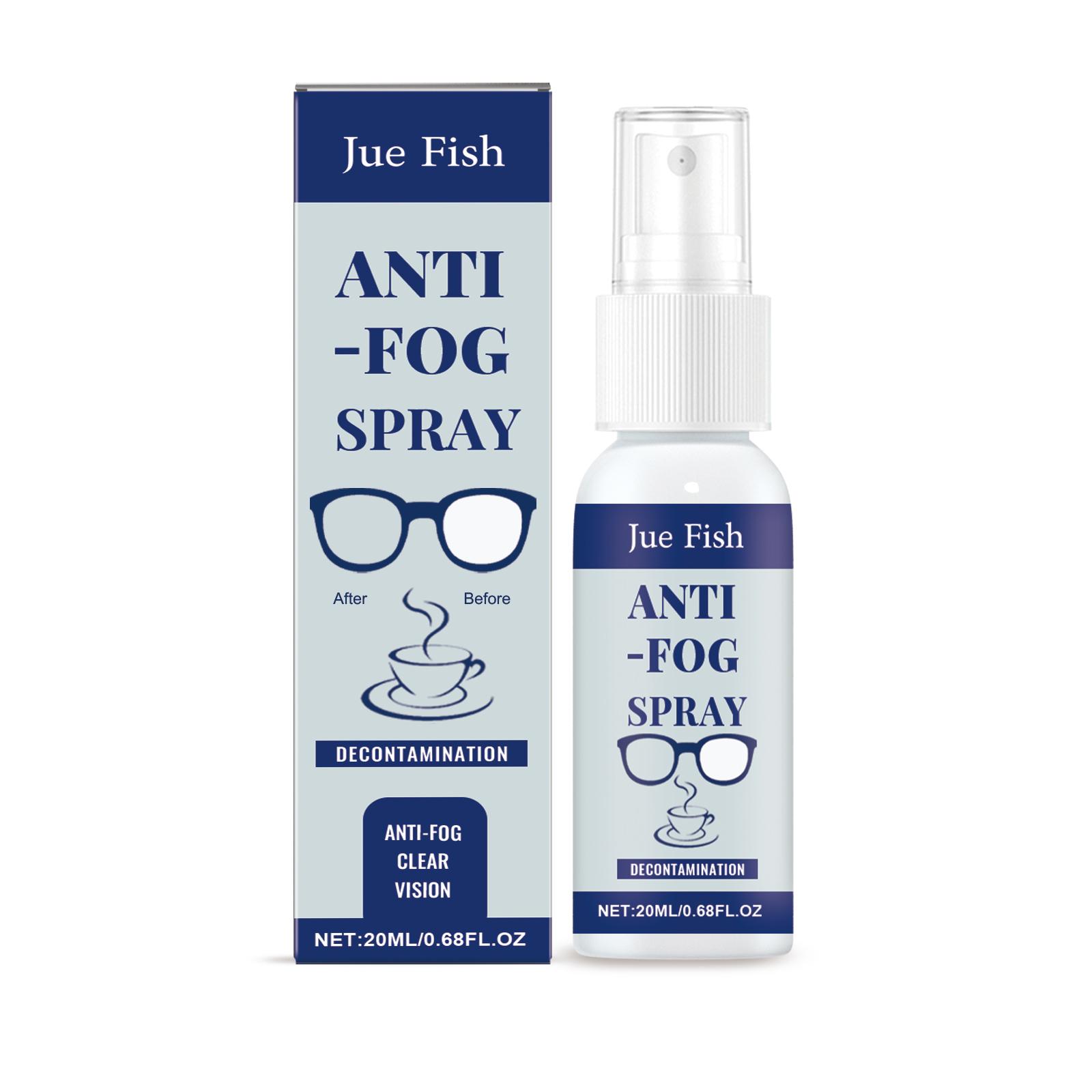 

Jue Fish 20ml Anti Fog Spray Glasses Anti Fogging Cleaning Lenses Clear Vision Waterproof Portable Defogger Unscented