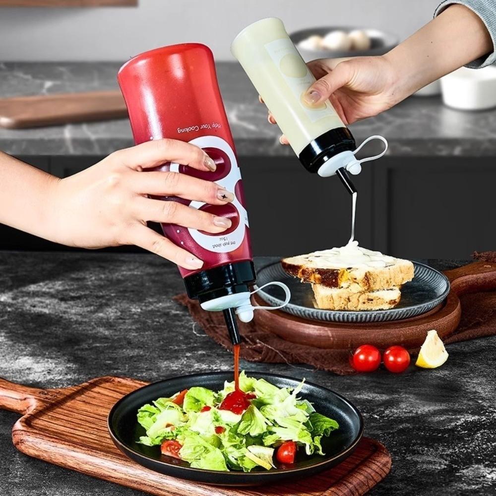 New 350ml 650ml Squeeze Sauce Bottle Plastic Large Capacity Tomato Catchup Dispenser Squeeze Bottles Picnic Cooker
