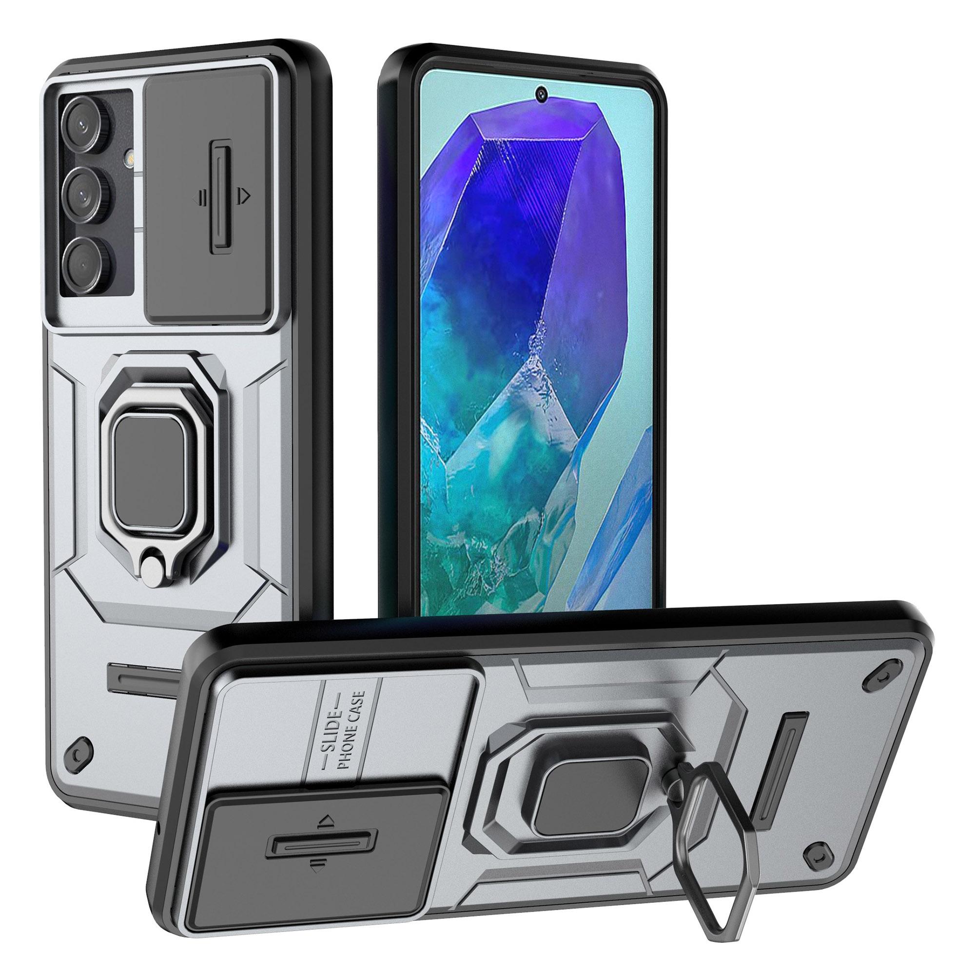 

Чехол для Samsung Galaxy M55 5G/C55 5G/F55 5G PC+TPU Защита для телефона со сдвижной крышкой камеры Grey