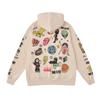 Trendy Brand Hooded Sweatshirt American Hip Hop Vintage Top Graffiti Print Couple Hoodie Loose For Men And Women
