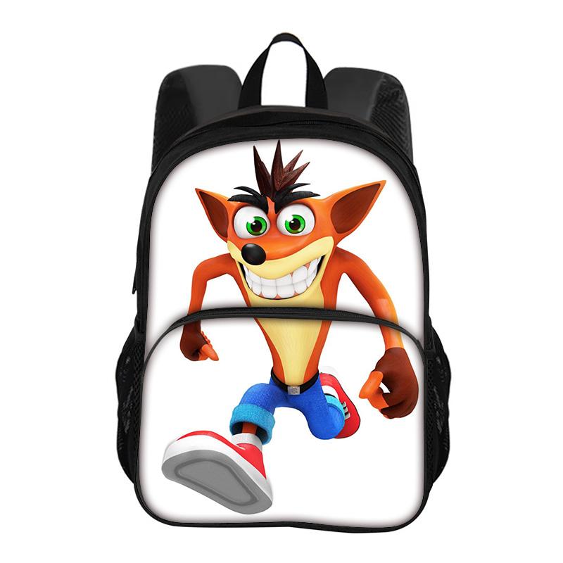 Crash Bandicoot Round Front Bag Backpack Cartoon Printed New Trendy High Quality Student's Best School Companion