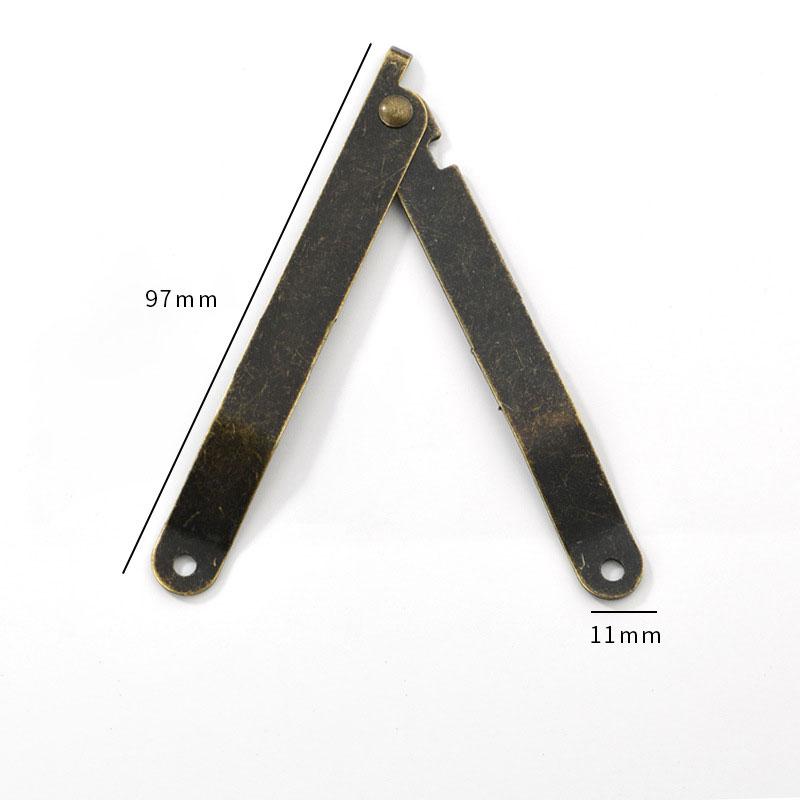 2pcs Lid Support Hinges Antique Bronze Wooden Box Positioning Tripod Furniture Hinge Hardware Bracket Cabinet Door Accessories