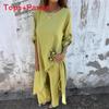 Geometric Pattern Loose Fit Long Robe Set With Crinkle Fabric For Casual Women Spring Summer