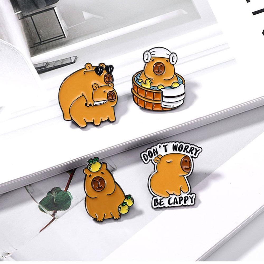 Schoolbag Decoration Waist Fastening Brooch Hat Buckle Capybara Corsage  Children