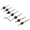 Hex Wrench Tapered Countersink Bit Set Adjustable Collars Wood Pilot Hole Set  Woodworking