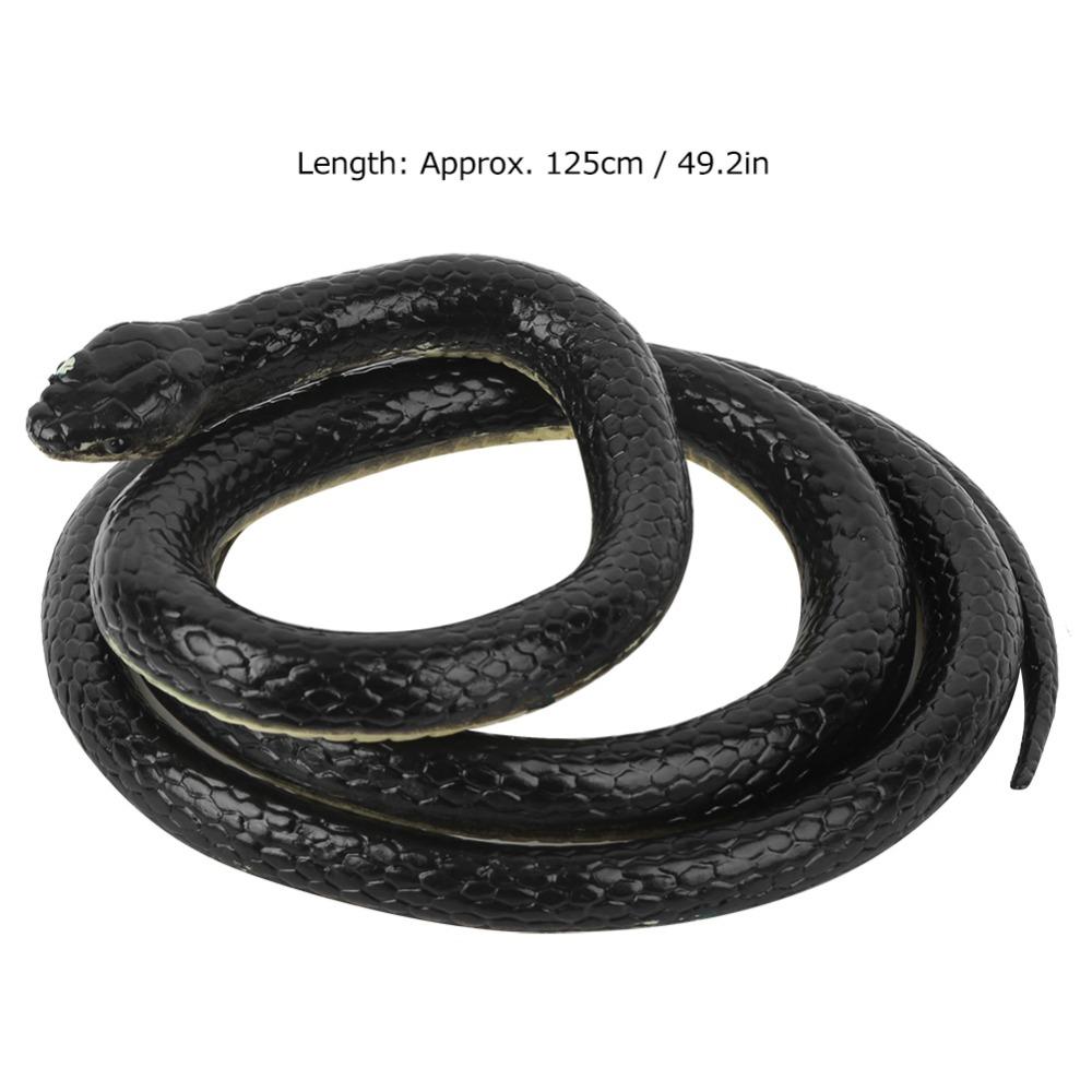 Black Color Simulation Snake Rubber Material Halloween Prop Fake Snake  Scene Decoration