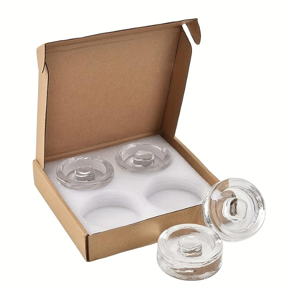 4-Pack Glass Fermentation Weights with Handle for Wide Mouth Mason Jars -, Non-Porous, Recyclable, Durable Glass Weights