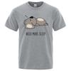 Need More Sleep Cartoons Bear Men Tshirt Street T-Shirts Tops Fashion Cotton Clothes Casual Breathable T Shirt