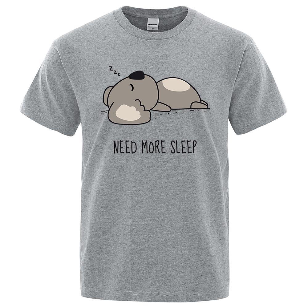 Need More Sleep Cartoons Bear Men Tshirt Street T-Shirts Tops Fashion Cotton Clothes Casual Breathable T Shirt