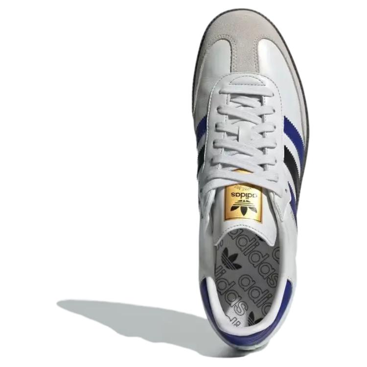 Adidas Samba OG White Active Blue Unisex Sneakers Crystal-White Matte-Gold ID1381