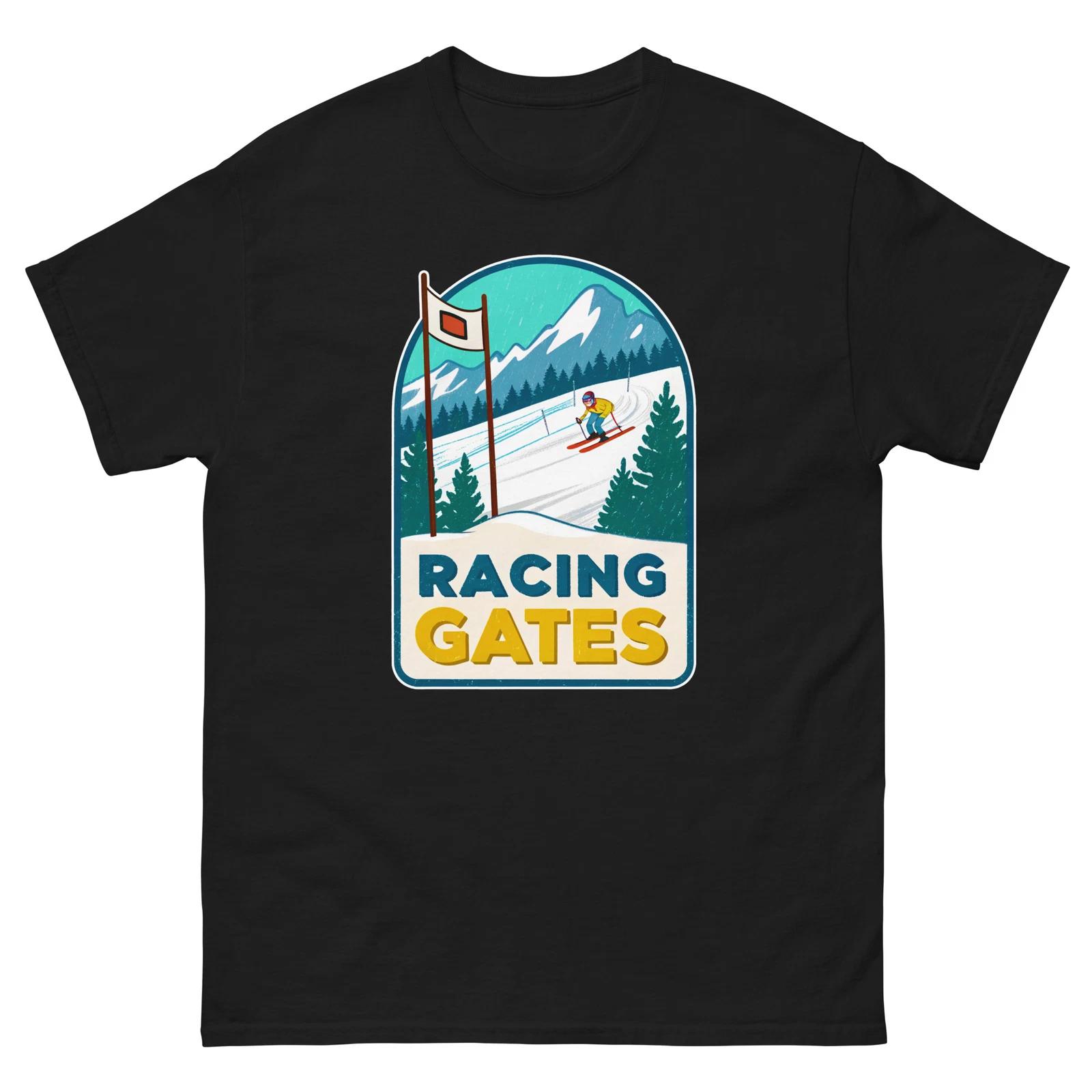 

Racing Gates Mountain Ski Resort Town T-Shirt 2XL