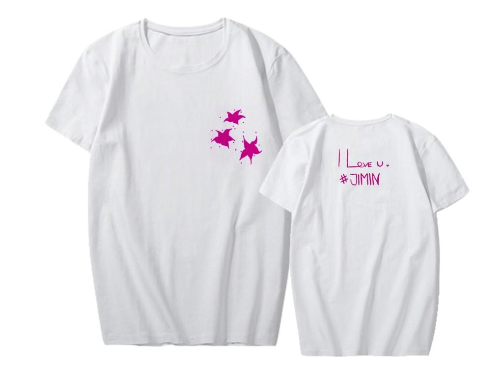 Kpop Graffiti BTS Baumwoll-T-Shirt Suga Jimin V Grafik-Shirt Unisex Paar-T-Shirt Größe