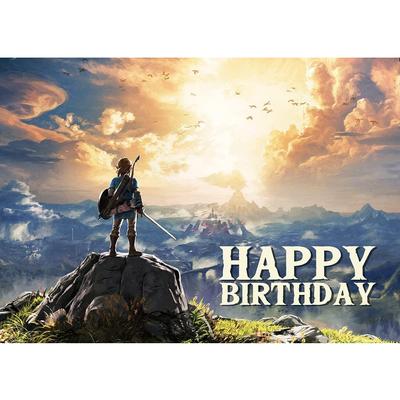 5x3ft Zelda Birthday Party Backdrop for Boys Girls Birthday Party Supplies