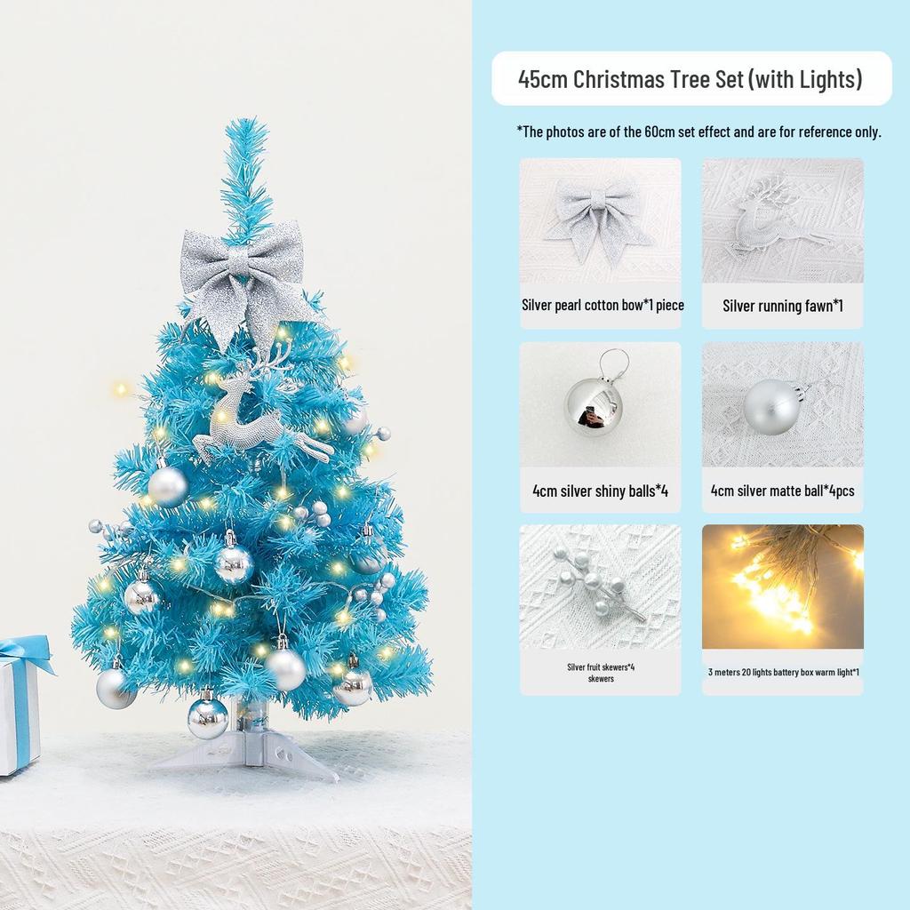 Mini Blue Tabletop Christmas Tree - 45/60cm Decorative Holiday Accent 2025